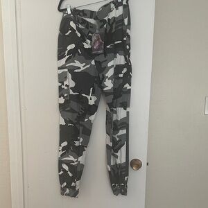 Camo Jogger Pants - Gray/Black Camouflage